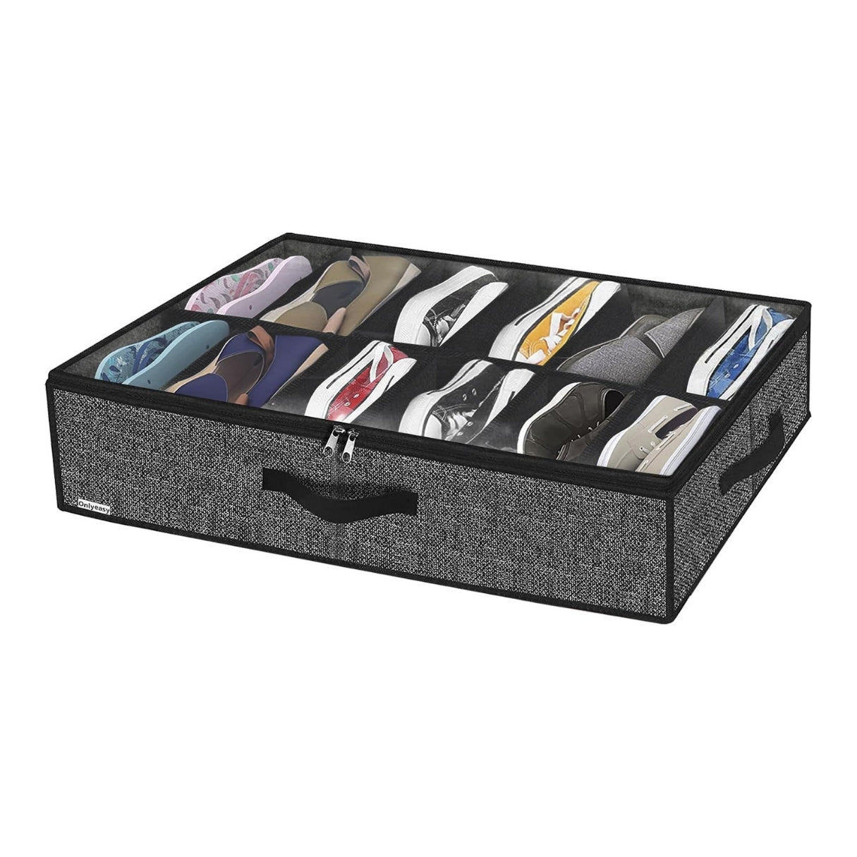 Gain de place sous lit – Rangement chaussures 12 paires avec housse