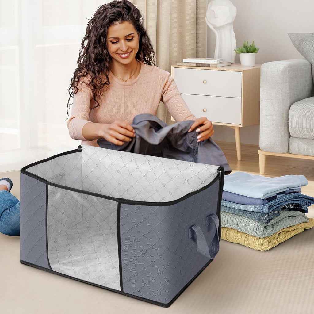 Rangement grande capacité – Lot de 3 sacs 60 L empilables & zippés