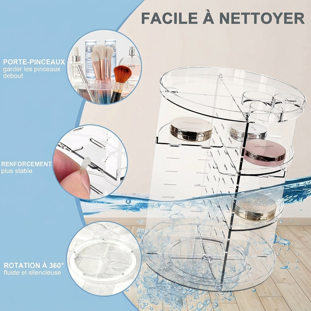 Organisateur maquillage rotatif – Tour rangement 8 niveaux