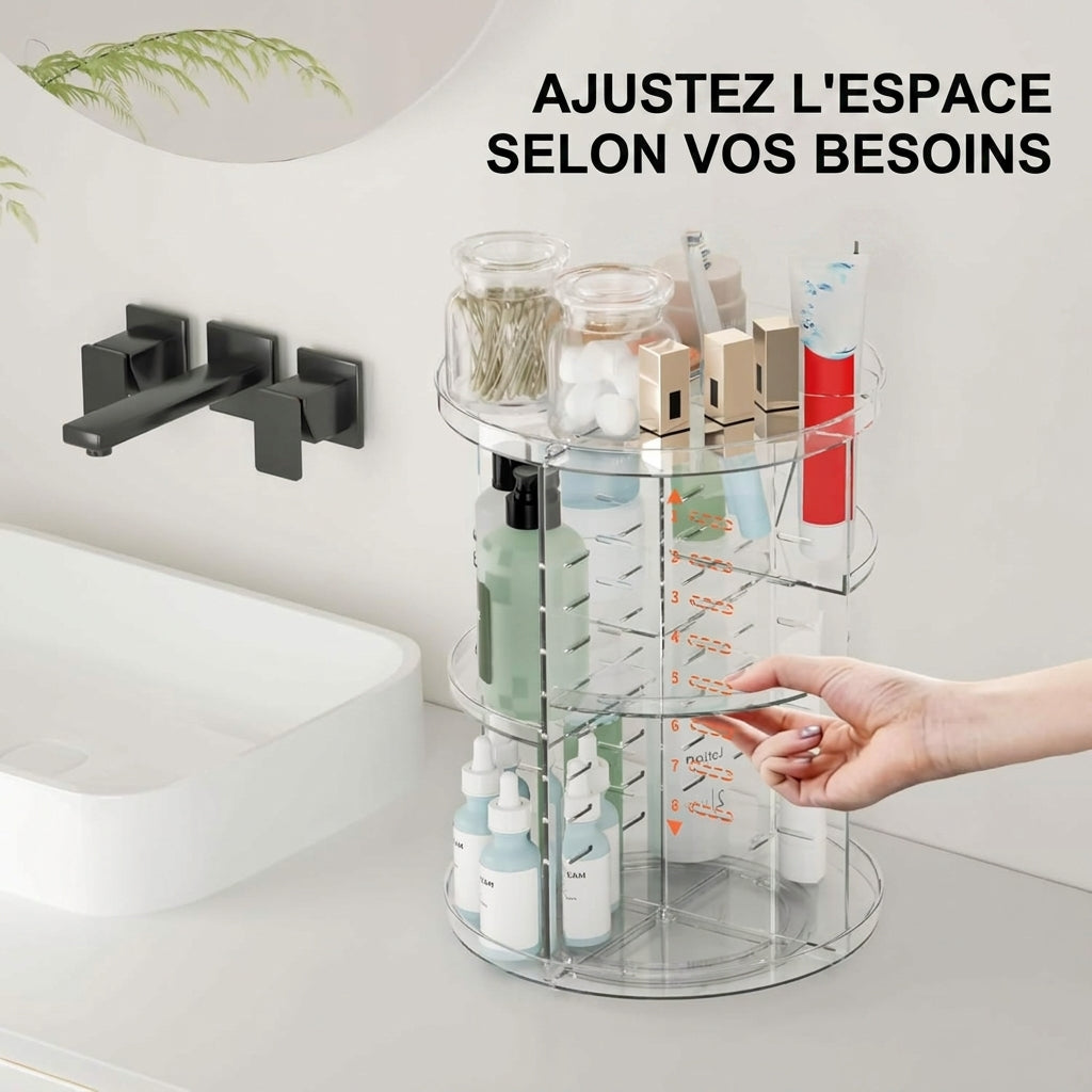 Organisateur maquillage rotatif – Tour rangement 8 niveaux