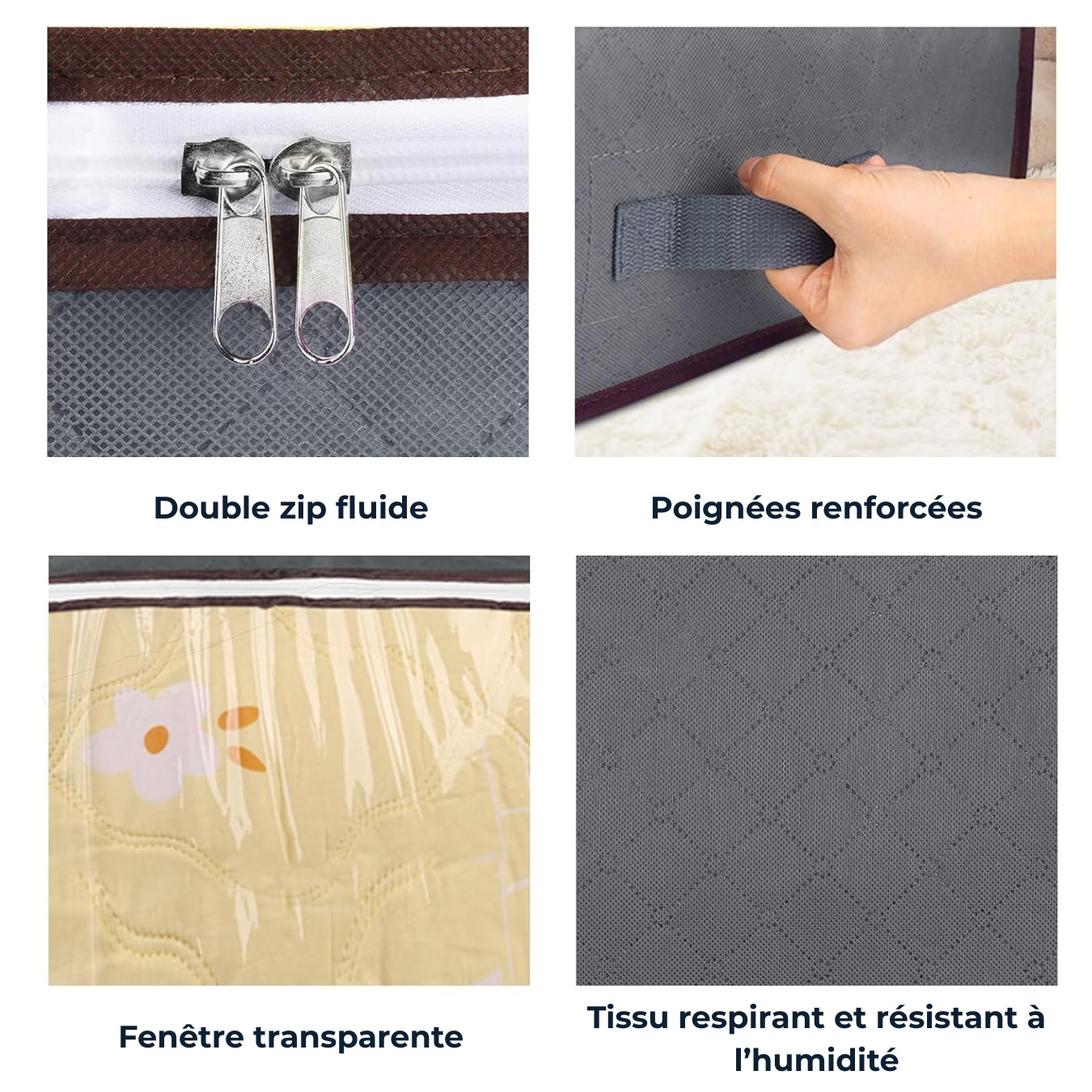 Gain de place sous lit – Rangement grande capacité (2 sacs)