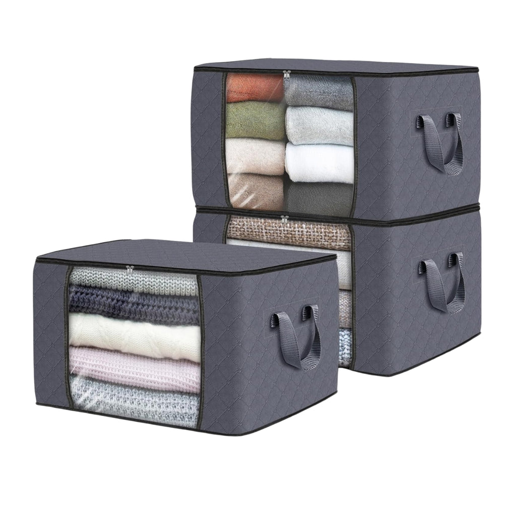 Rangement grande capacité – Lot de 3 sacs 60 L empilables & zippés
