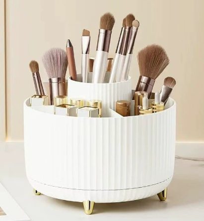 Organisateur maquillage rotatif 360° – Porte pinceaux vanity